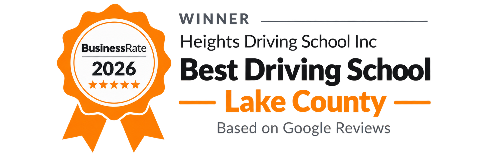BusinessRate 2026 Best Driving School — Lake County award